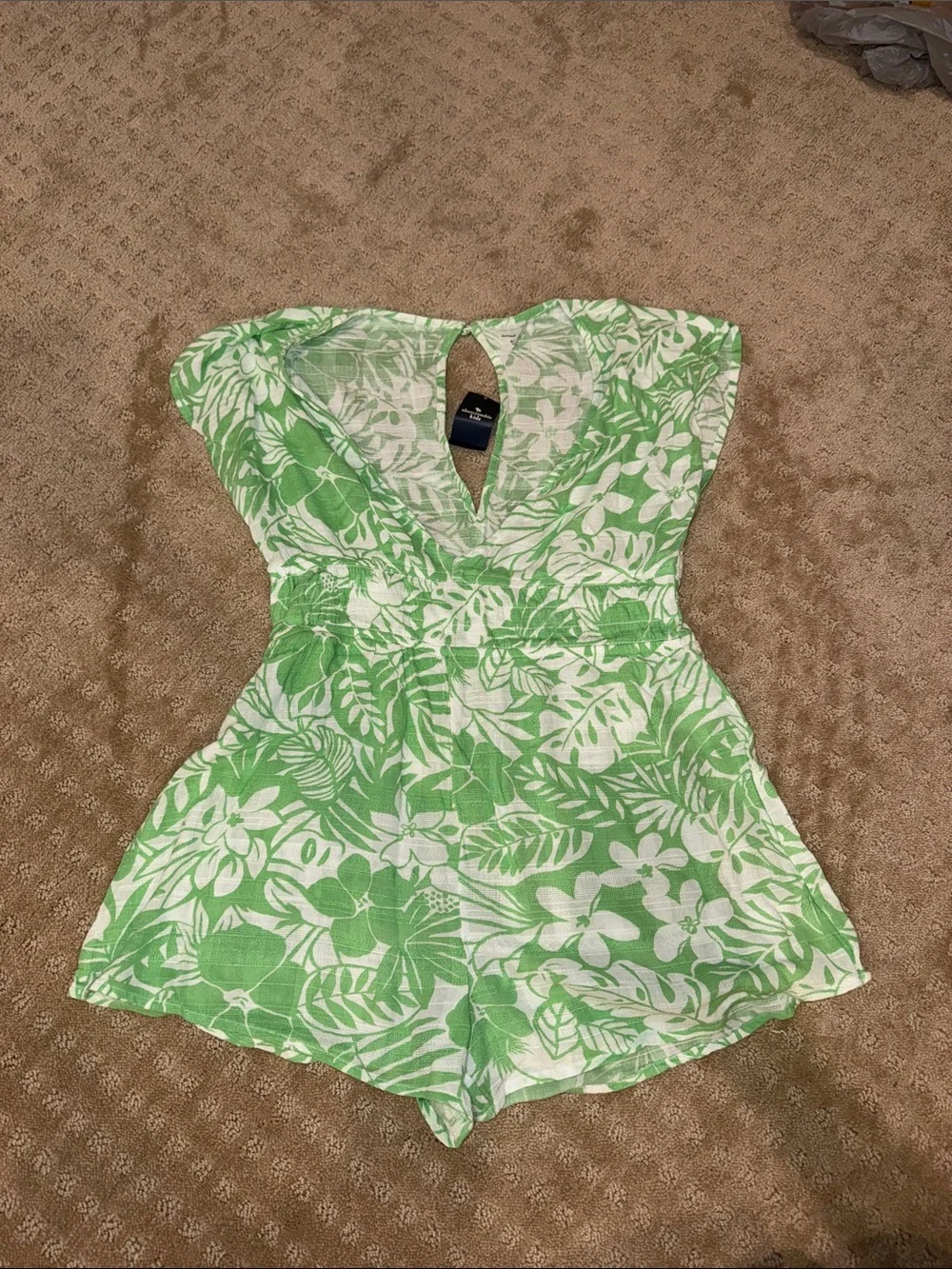 Abercrombie kids Green Floral swim suit cover up